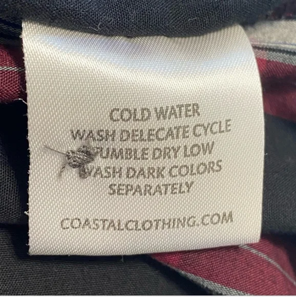 Costal Short Sleeve Plaid Shirt Men Size M - Picture 6 of 7